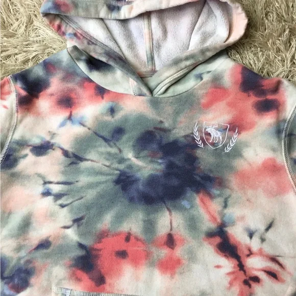 ABERCROMBIE Kids Girls size 15 16 MOOSE TYE DYE HOODIE - Picture 2 of 3